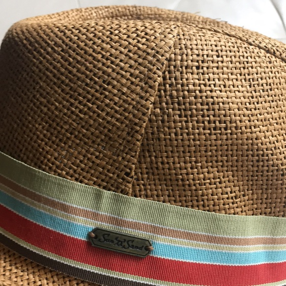 Sun n Sand ribbon trim 1.5” Brim Fedora Hat - Picture 4 of 7